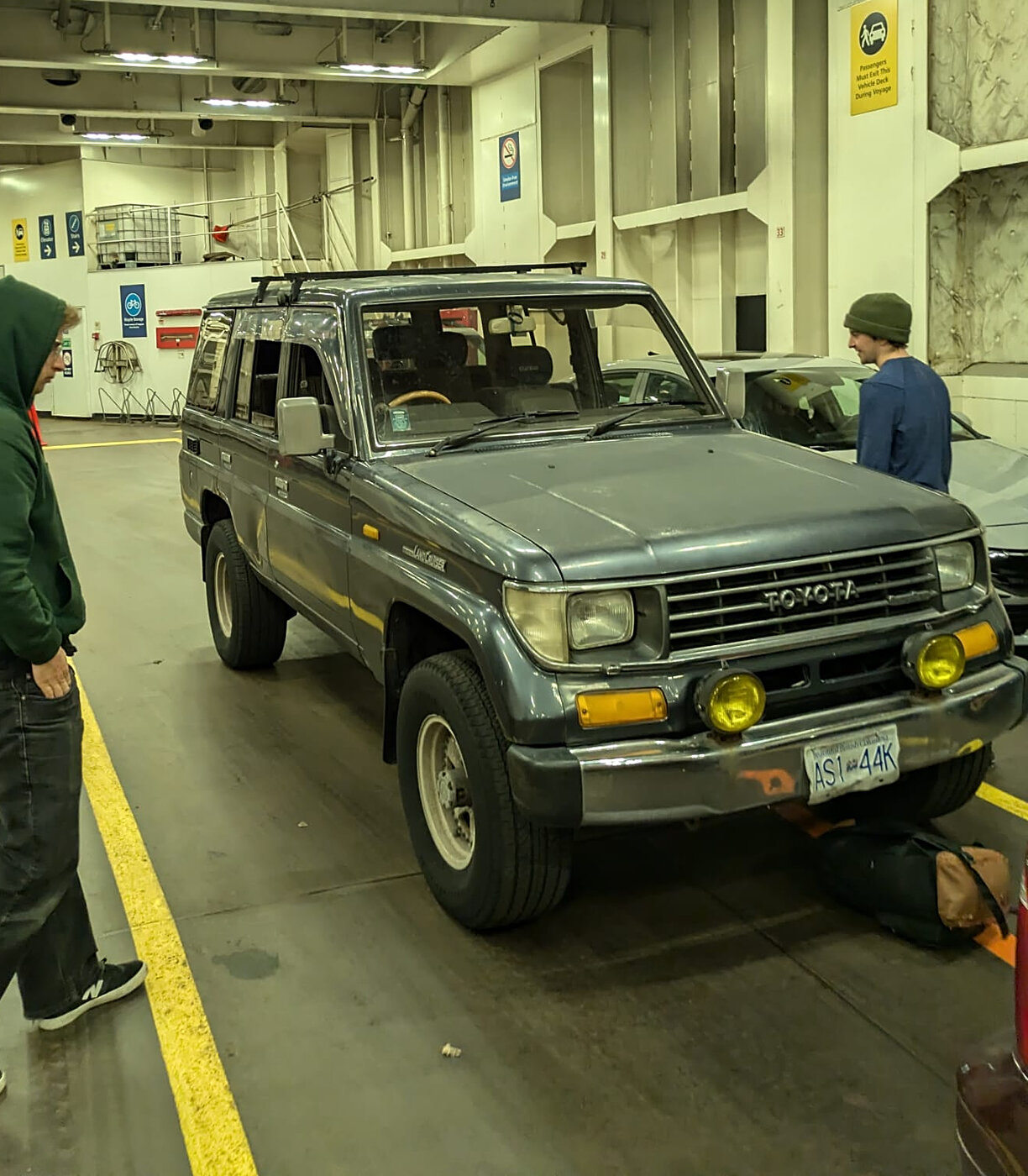 1990 Toyota Land Cruiser on the BC Ferries deck
